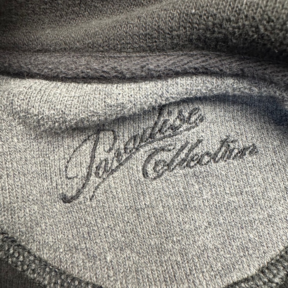 Paradise Collection Black Quarter Zip Pullover Sweatshirt Men's Large Cotton - Picture 3 of 7